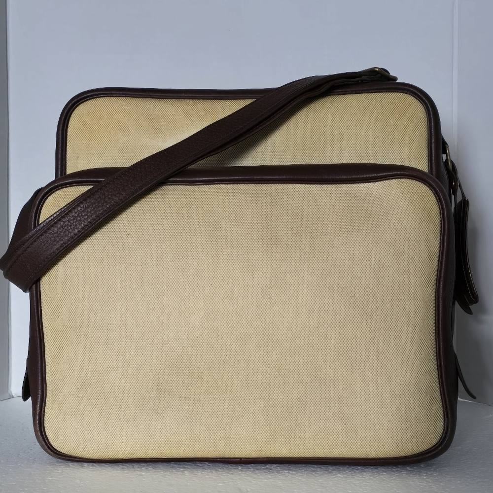 Hermès Helena Messenger Bag in Tobacco Leather and Toile Canvas Authentic - Picture 2 of 16